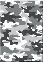 schrift Camouflage lijnen A4 papier grijs