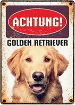 waakbord hond Golden Retriever 21 x 14 cm (de)