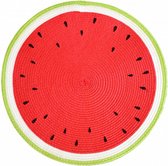 placemat Samba 38 cm koraalrood/groen/wit