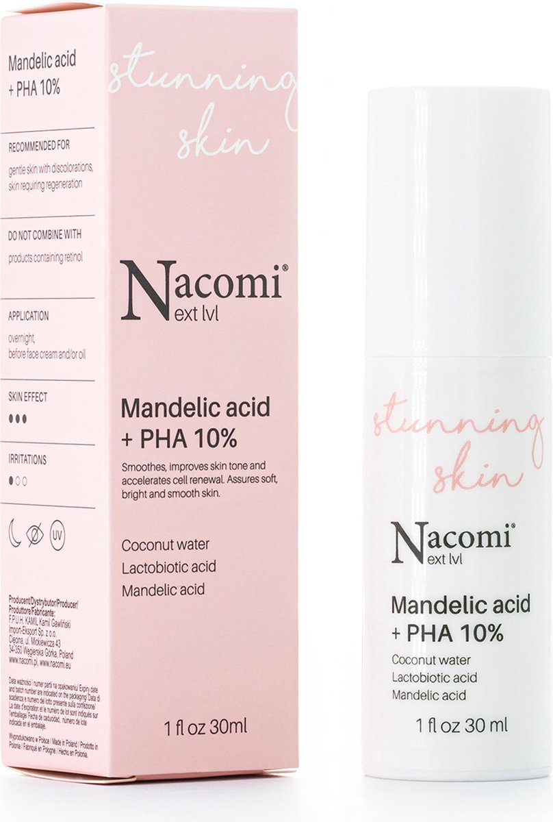 Goedkoopste Nacomi Stunning Skin Mandelic Acid - Amandelzuur PHA Serum 10 30ml.