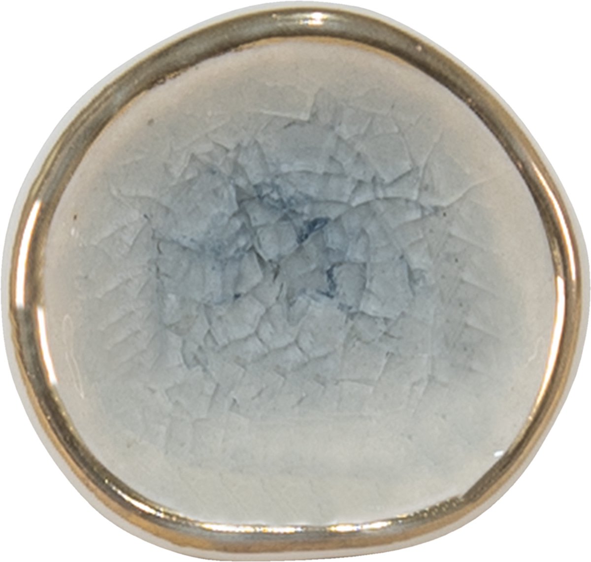 Clayre & Eef Deurknop 4 cm Blauw Wit Keramiek Meubelknop Kastknop