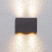 Lucande - LED wandlamp buiten - 4 lichts - aluminium - H: 9 cm - grafiet - Inclusief lichtbronnen