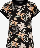 TwoDay dames T-shirt met bloemenprint - Zwart - Maat L