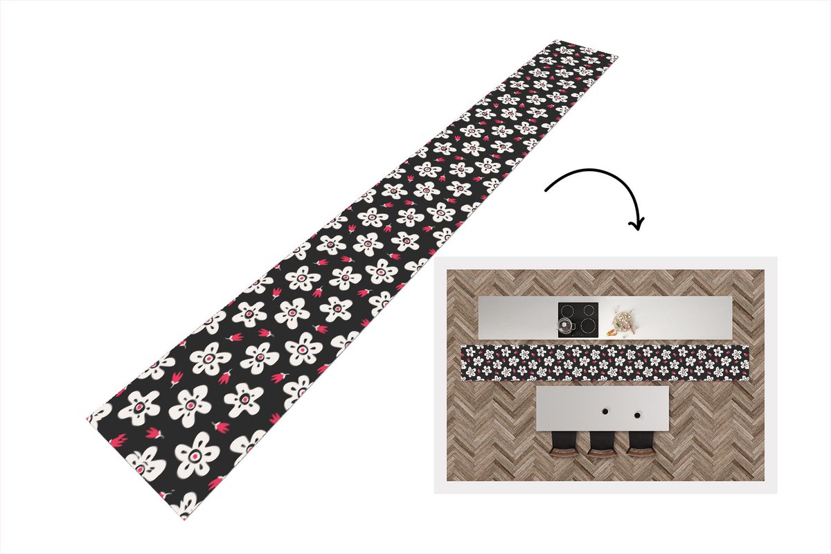 KitchenYeah Keukenloper - Keukenmat - Patronen - Bloemen - Sterren - Keuken vloerkleed multicolor, foto 3
