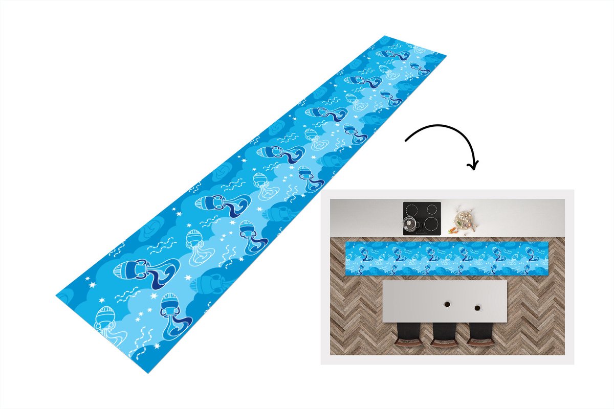 KitchenYeah Keukenloper - Keukenmat - Aquarius - Design - Zodiac - Keuken vloerkleed Multicolor