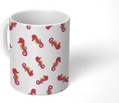 Mok - Koffiemok - Zeepaardje - Dieren - Rood - Mokken - 350 ML - Beker - Koffiemokken - Theemok