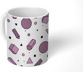 Mok - Koffiemok - Design - Abstract - Roze - Vector - Mokken - 350 ML - Beker - Koffiemokken - Theemok