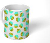 Mok - Koffiemok - Patronen - Groen - Jaren 80 - Mokken - 350 ML - Beker - Koffiemokken - Theemok