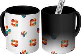 Magische Mok - Foto op Warmte Mokken - Koffiemok - Abstract - Patroon - Bloemen - Magic Mok - Beker - 350 ML - Theemok