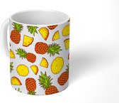 Mok - Koffiemok - Ananas - Design - Fruit - Mokken - 350 ML - Beker - Koffiemokken - Theemok
