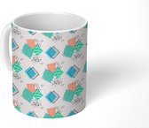Mok - Koffiemok - Patroon - Lijn - Vierkant - Mokken - 350 ML - Beker - Koffiemokken - Theemok