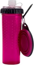 reisfles drinken en voer Snack-DuO 600 ml fuchsia