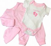 babykleding set Lieve baby roze 4-delig mt 50/56