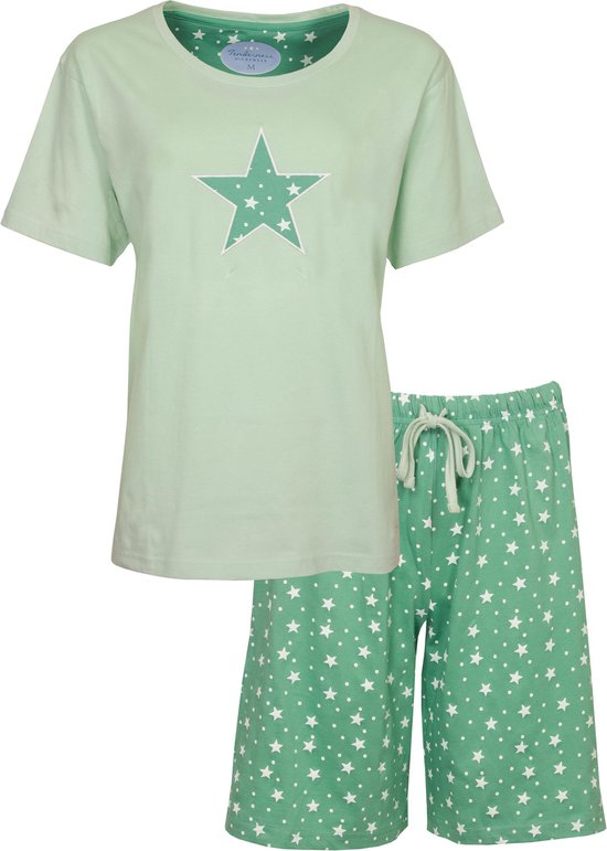 Tenderness - Dames Shortama - Pyjama Set - Groen - Maat XL
