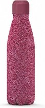 thermosfles Glitter 500 ml staal roze