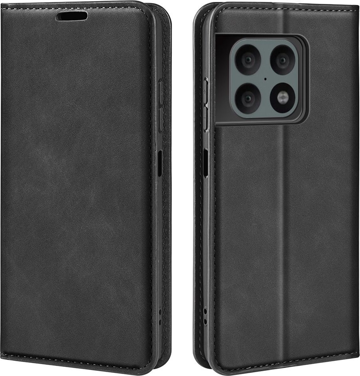 Mobigear Telefoonhoesje geschikt voor OnePlus 10 Pro Hoesje | Mobigear Retro Slim Bookcase Portemonnee | Pasjeshouder voor 3 Pasjes | Telefoonhoesje voor Pinpas / OV Kaart / Rijbewijs - Zwart