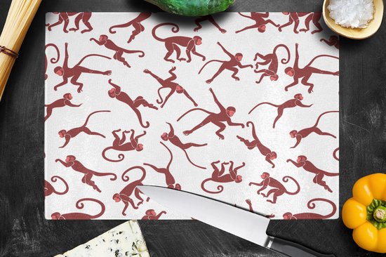 Planche à découper en Verres - 39x28 - Motifs - Jungle - Singe - Animal - Planches à découper en Glas