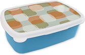 Lunchbox Blauw - Lunchbox - Boîte à pain - Rétro - Motif - Pastel - 18x12x6 cm - Enfants - Garçon