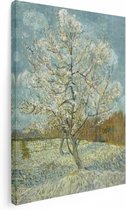 Artaza Canvas Schilderij De Roze Perzikboom - Vincent van Gogh - 60x80 - Kunst - Canvas Print - Muurdecoratie