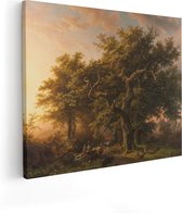 Artaza Canvas Schilderij Bosgezicht - Barend Cornelis Koekkoek - 100x80 - Groot - Kunst - Wanddecoratie Woonkamer