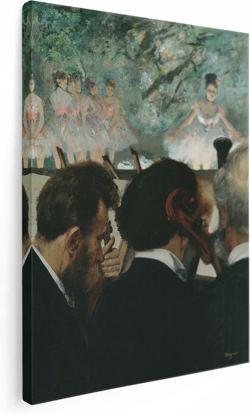 Artaza Canvas Schilderij Muzikanten van het Orkest - Edgar Degas - 60x80 - Kunst - Canvas Print - Muurdecoratie