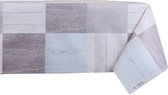 Raved Tafelkleed/Tafelzeil Vierkant Hout Print Blauw/Beige ↔ 140 cm x ↕ 350 cm - PVC - Afwasbaar