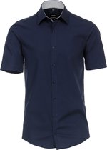 Overhemd Korte Mouw Heren Blauw Kent Kraag Venti - XL
