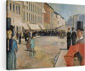 Artaza Canvas Schilderij Muziek op de Karl Johan Straat - Edvard Munch - 120x80 - Groot - Kunst - Wanddecoratie Woonkamer