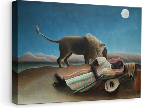 Artaza Canvas Schilderij De Slapende Zigeuner - Henri Rousseau - 60x40 - Poster Foto op Canvas - Canvas Print