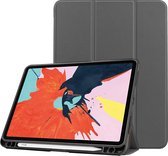 Case2go - Tablet Hoes geschikt voor Apple iPad Air 2022 - 10.9 inch - Tri-Fold Book Case - Apple Pencil Houder - Grijs