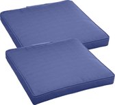 Set van 2x stuks stoelkussens voor binnen/buiten lavendel paars 40 x 40 x 4 cm - Water en UV bestendig