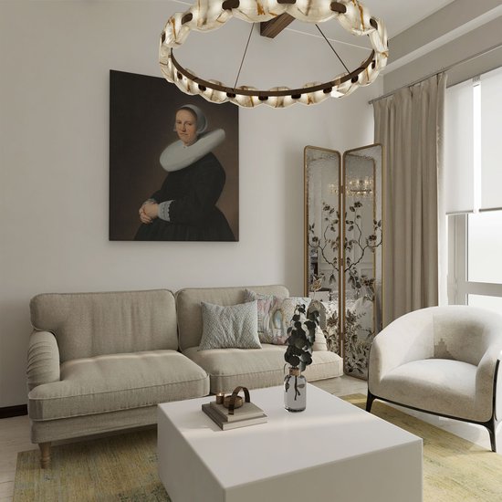 Artaza Toile Peinture Portrait d'Adriana Croes - Johannes Cornelisz. Verspronck - 80x100 - Groot - Art - Impression sur toile