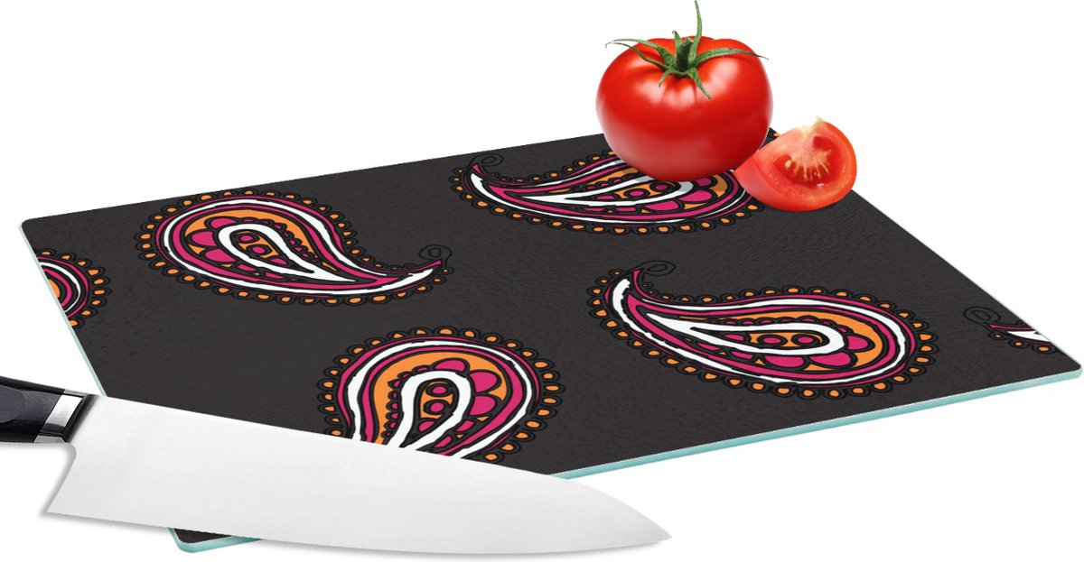 Glazen Snijplank - 28x20 - Retro - Bandana - Patroon - Snijplanken Glas