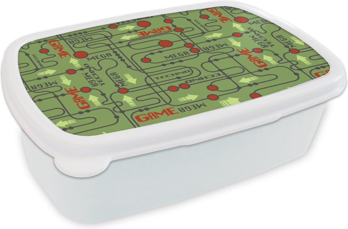 Broodtrommel Wit - Lunchbox - Brooddoos - Moederbord - Patronen - Quotes - 18x12x6 cm - Volwassenen