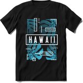 Feuilles d'Hawaï | TSK Studio Vêtements d'été T-shirt | Bleu clair | Messieurs / Dames | Chemise de plage Perfect cadeau d'anniversaire taille L