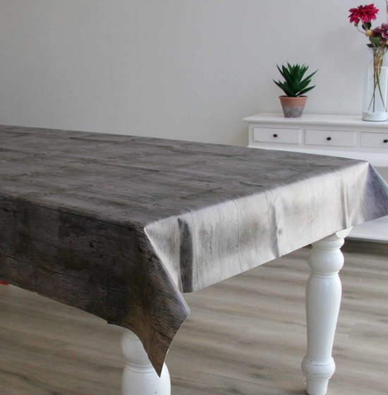 Tafelzeil/tafelkleed donker houten planken 140 x 250 cm - Tuintafelkleed -  Houtlook | bol.com