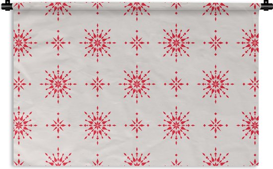 Tapisserie - Tapisserie - Etoiles - Rouge - Hiver - Noël - Motifs - 60x40 cm - Tapisserie