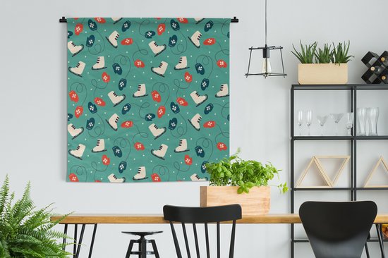 Tapisserie - Tapisserie - Patinage - Hiver - Motifs - 120x120 cm - Tapisserie
