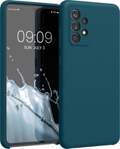 kwmobile telefoonhoesje geschikt voor Samsung Galaxy A52 / A52 5G / A52s 5G - Hoesje met siliconen coating - Smartphone case in mat petrol