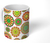 Mok - Koffiemok - Mandala - Bloemen - Cirkels - Design - Mokken - 350 ML - Beker - Koffiemokken - Theemok