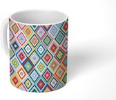 Mok - Koffiemok - Ruiten - Patronen - Abstract - Mokken - 350 ML - Beker - Koffiemokken - Theemok