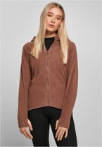 Urban Classics Vest met capuchon -XS- Polar Fleece bark Bruin