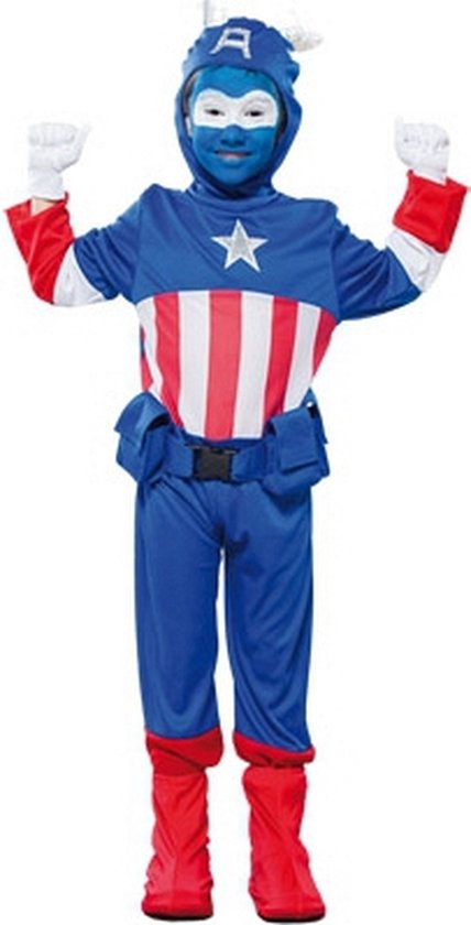 Superheld kapitein kostuum voor jongens 120-130 (7-9 jaar)