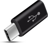Peachy Micro-USB naar USB-Type C Adapter Synchroniseren Opladen - Zwart
