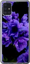 Geschikt voor Samsung Galaxy A52 5G hoesje - Patroon - Bloemen - Paars - Siliconen Telefoonhoesje