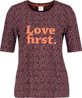 TAIFUN Dames Katoenen shirt met tekstprint