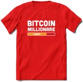 Bitcoin Miljonair Loading - Crypto T-Shirt Kleding Cadeau | Dames / Heren / Unisex | Bitcoin / Ethereum shirt | Grappig Verjaardag kado | BTC Tshirt Met Print | - Rood - M