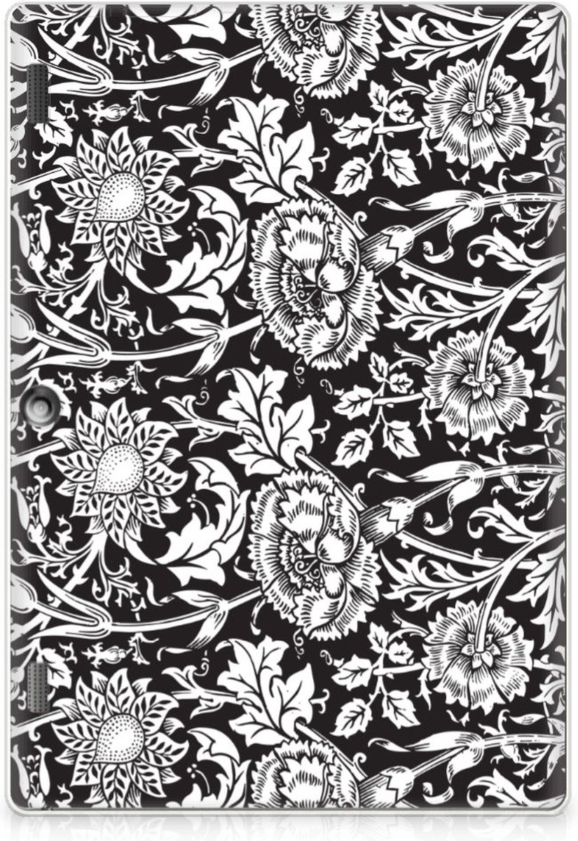 Lenovo Tab 10 | Tab 2 A10-30 Siliconen Hoesje Black Flowers
