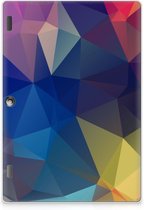 Silicone Tablet Hoes Lenovo Tab 10 | Tab 2 A10-30 Hoesje Polygon Dark met doorzichte zijkanten