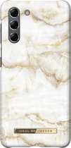 iDeal of Sweden hoesje voor Galaxy S21 - Hardcase Backcover - Fashion Case - Golden Pearl Marble